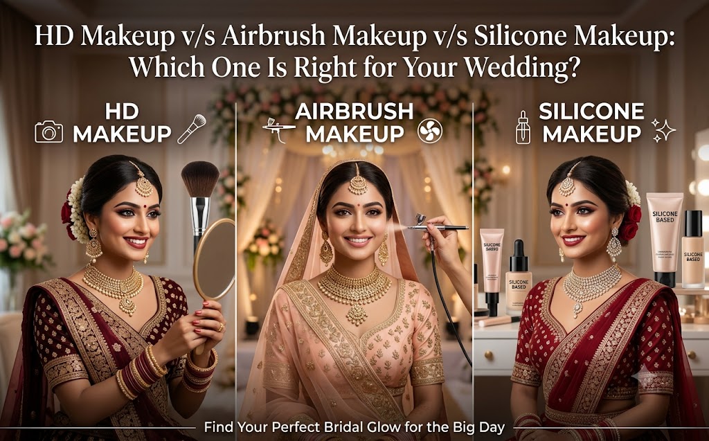 HD Makeup v/s Airbrush Makeup v/s Silicone Makeup: Which One Is Right for Your Wedding?